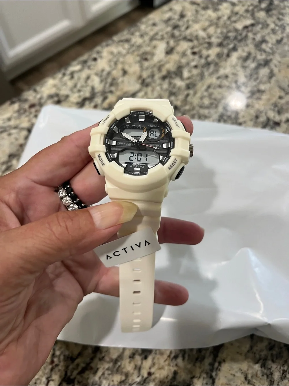 Ativa Cream Dual-Display Sport Watch